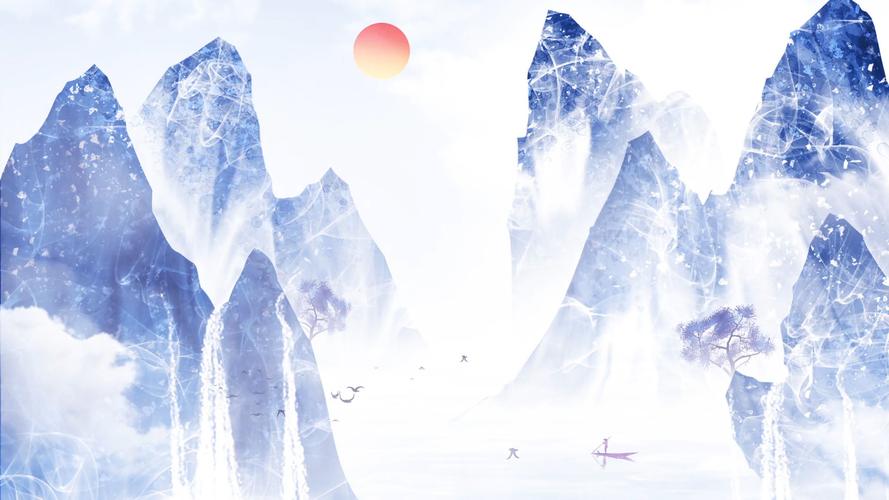 中国风山水画古风背景视频_1920x1080_高清视频素材下载(编号:4988800