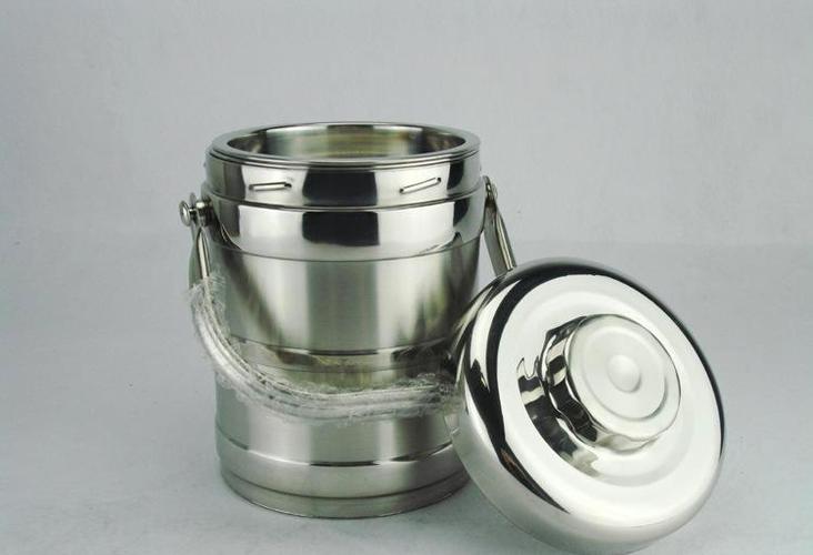 直型不锈钢真空保温饭盒保温桶提锅 三层可