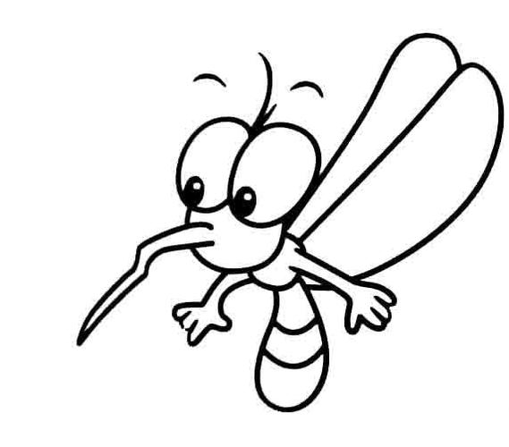 夏日毒蚊上色简笔画要怎么画_蚊子简笔画
