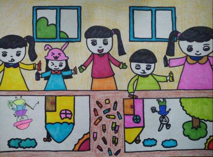"多姿多彩的校园生活"绘画比赛作品