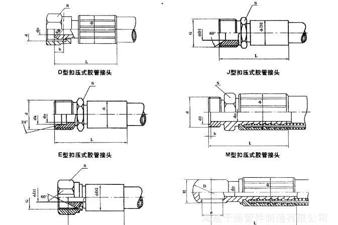 d型扣压式胶管接头