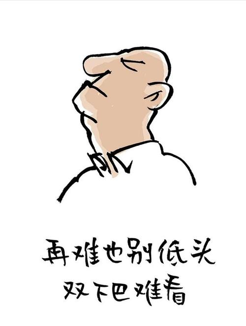 再难也别低头,双下巴难看.
