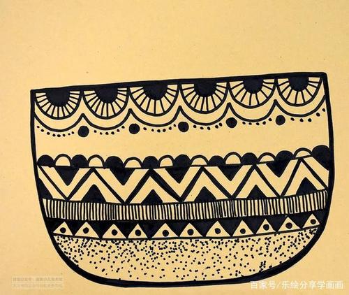 儿童画教程|装饰线描与色彩搭配《一盆可爱帅气的仙人