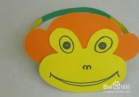 简单卡纸猴子头饰制作 幼儿猴子帽子的做法