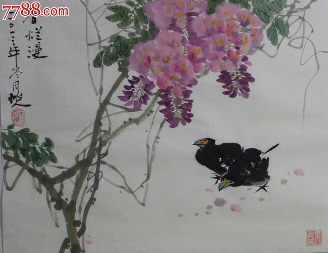 中国画写意花鸟画春烂漫