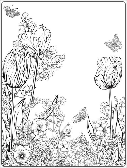 简笔画植物构图