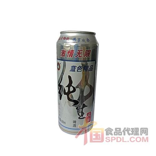蓝发纯生风味啤酒500ml