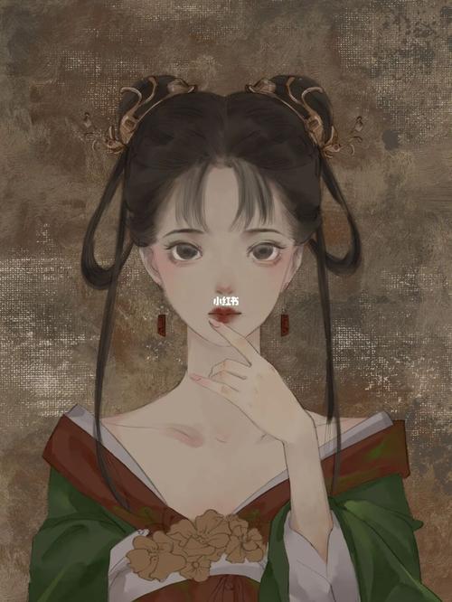 红配绿汉服少女绘画步骤_绘画_汉服_插画_古风_头像_古风插画_兴趣