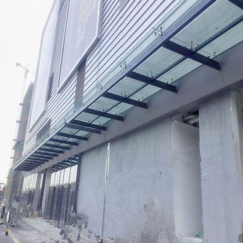 可定制大门玻璃雨棚钢结构棚 点式玻璃 幕墙 钢化夹胶