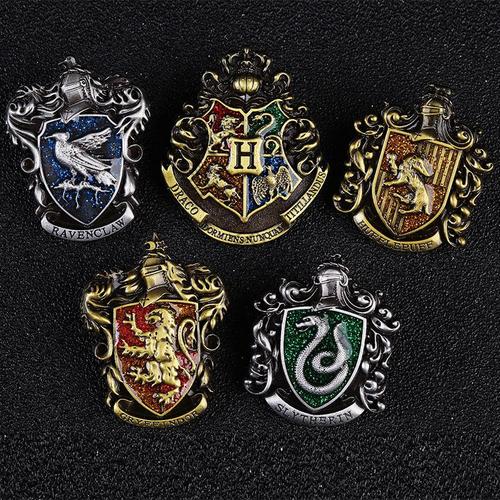 哈利波特周边胸针霍格沃茨徽章霍格沃兹茨校徽院徽斯莱特林蛇金属龙之