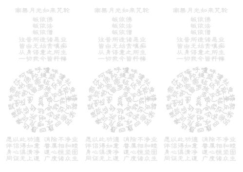 南无月光如来咒轮:多致他毡达唎(皆罗施反)毡达唎苏毡达唎染帝毡达唎