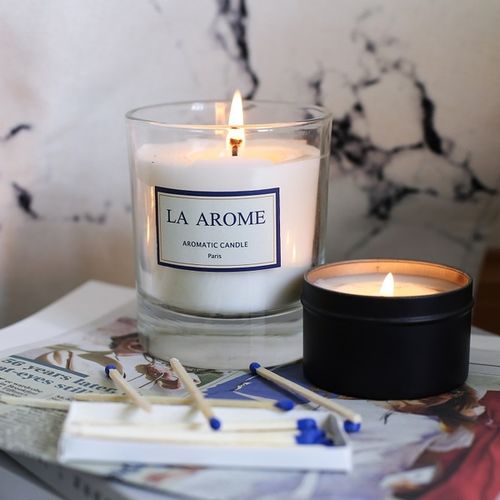 卧室精油香薰蜡烛杯进口大豆蜡宜家无烟安神香氛蜡烛礼盒净化空气