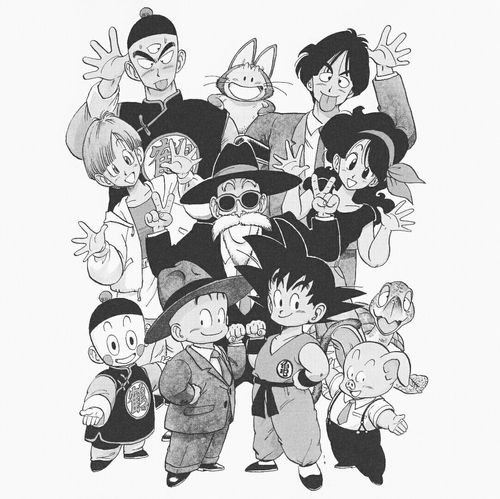 鸟山明原画集[超话]#龙珠原著漫画各阶段大结局画面回顾【黑白漫画版