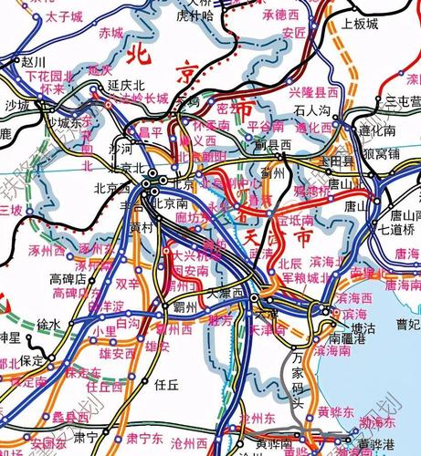 原创2020版京津冀铁路规划图:石家庄依旧,滨海雄安衡水成枢纽