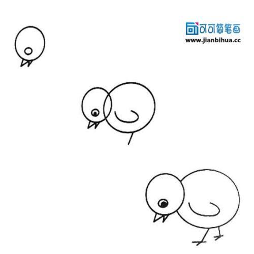 小鸡的脚印简笔画步骤