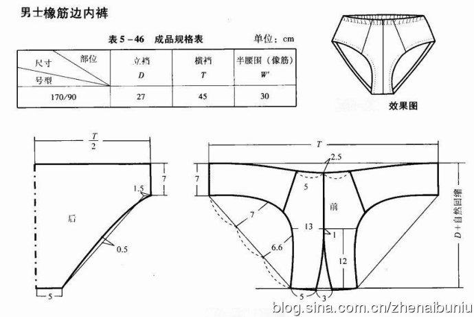 原文地址:男士平脚裤教程                男士平脚裤得裁剪三块布