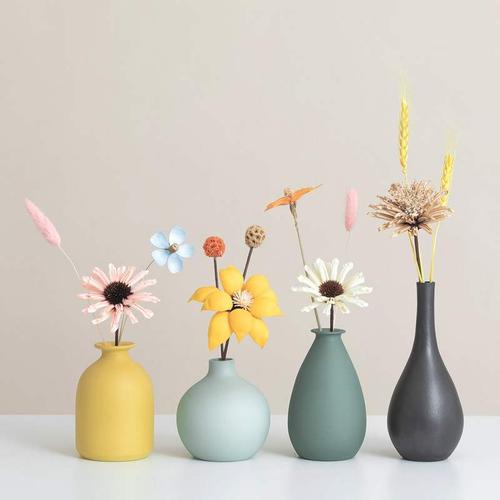 陶瓷小花瓶北欧风插花干花客厅电视柜餐桌宜家家居装饰品创意摆件