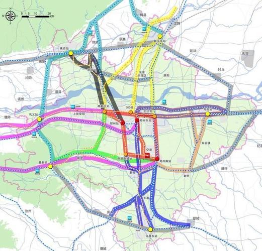郑州大都市区市域铁路与城际轨道规划图