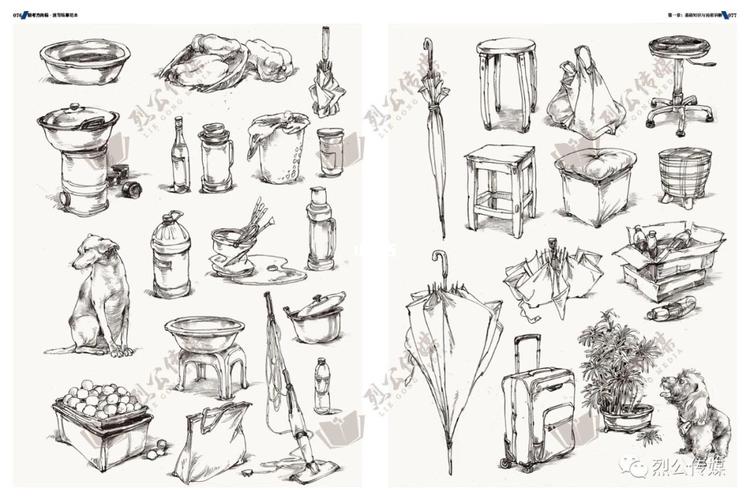 速写小型道具_绘画_文化_绘画