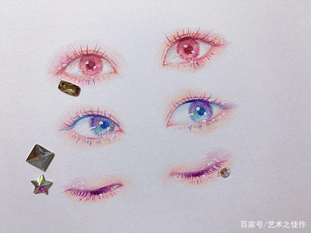 彩铅手绘漂亮的眼睛,每一幅都好美
