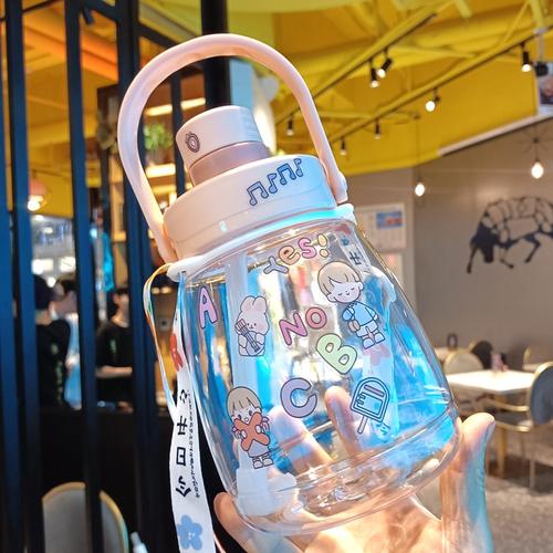 抖音直播网红水杯大水壶大肚杯水杯女夏季大容量杯子手提背带水壶