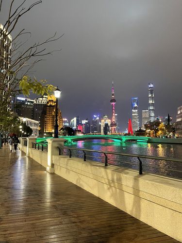 上海苏州河岸线虹口段夜景