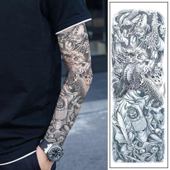全臂纹身贴防水男女大花臂仿真刺青纹身贴   99 黑白无常-2张