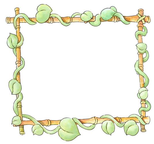 流行非主流另类绘画正面视角近景水平构图横图彩色图片说明:植物边框