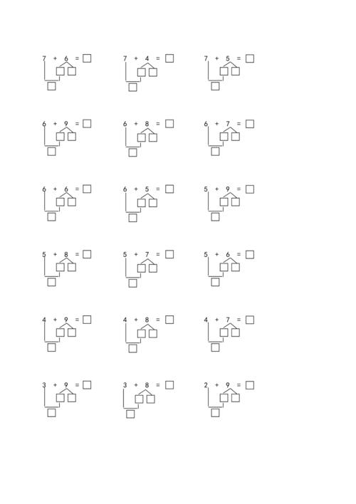 小学一年级数学上册-凑十法破十法借十法练习题集