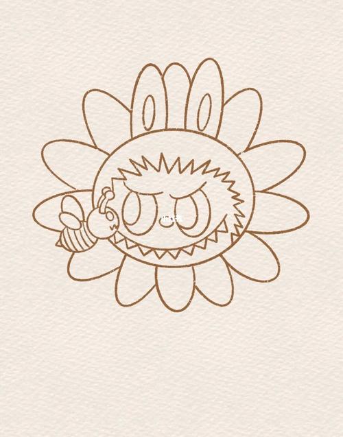简笔画|泡泡玛特labubu花之精灵系列·向日葵_labubu