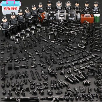 乐高积木拼装军事小人仔城市警察军队特种兵部队儿童男孩玩具龙虎特警