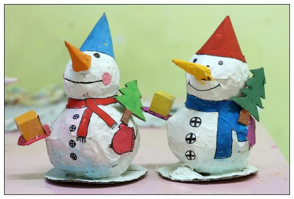 第15周·中年级·圣诞主题创作·立体雪人制作