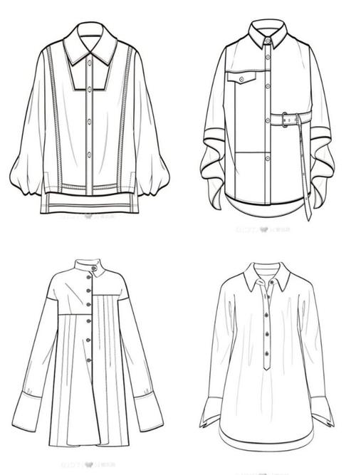 服装设计|88款女装外套与衬衫平面款式图分享