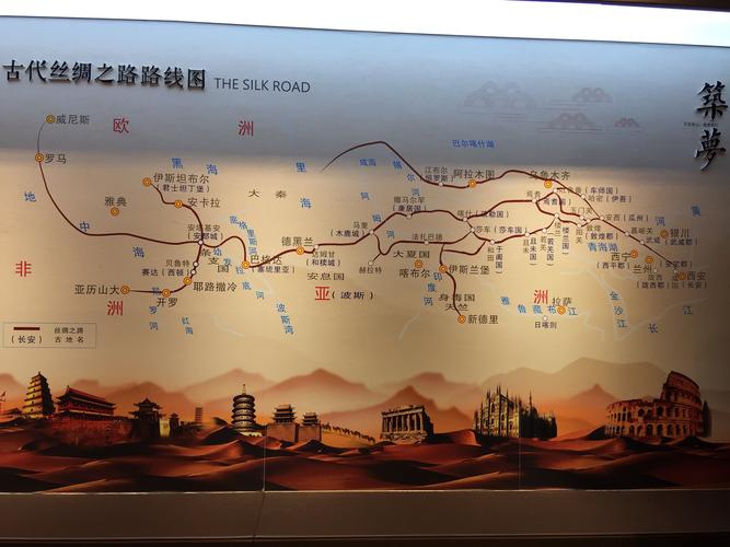 看到一张丝绸之路的地图