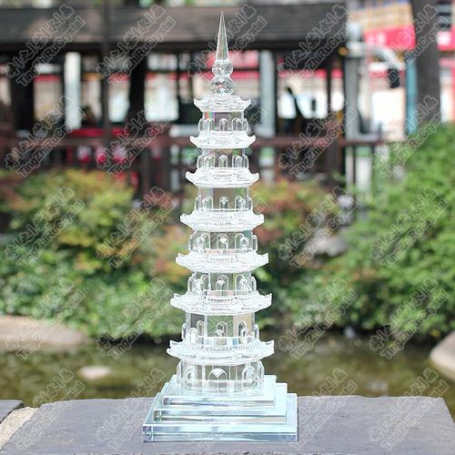 开光白水晶文昌塔摆件九层13层水晶塔彩色家居风水旺事业增智慧