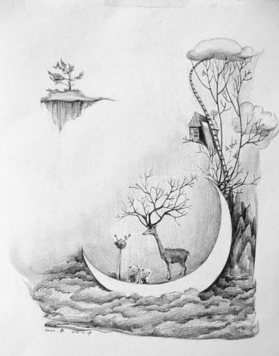 李砚秋 圣诞结 纸本素描 25×30cm 2014