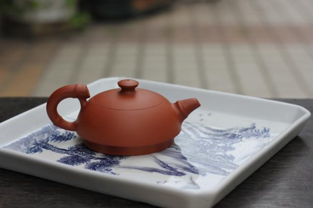 热卖潮州手拉壶 许广发 黄龙山原矿 红皮龙段泥 全手工紫砂壶 乾坤壶