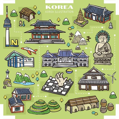 韩国旅游地图【矢量素材】27款-micu设计-专业的设计