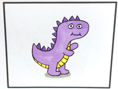 紫色小恐龙简笔画