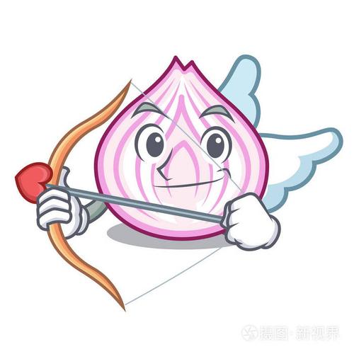 丘比特切成半片洋葱卡通