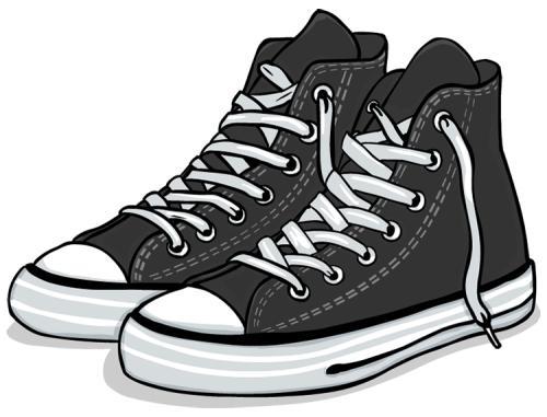 高帮帆布鞋侧面简笔画