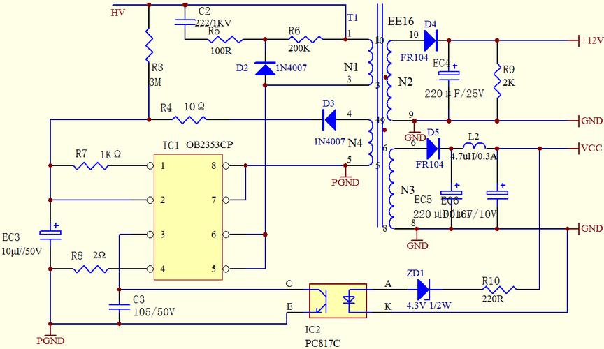一款机顶盒开关电源电路图