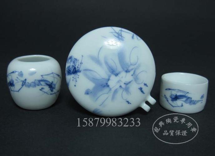 热卖a-05 虾图绣眼鸟食罐 鸟食杯 绣眼罐 绣眼缸 景德镇陶瓷鸟食缸