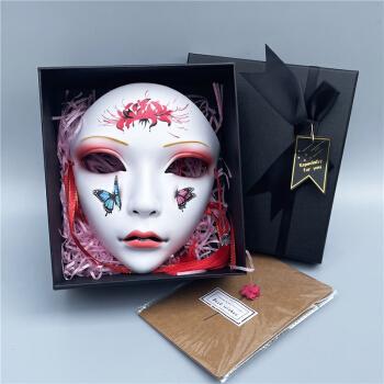 美女面具头套面具全脸女帅气古风化妆舞会道具性感美女恐怖万圣节中元