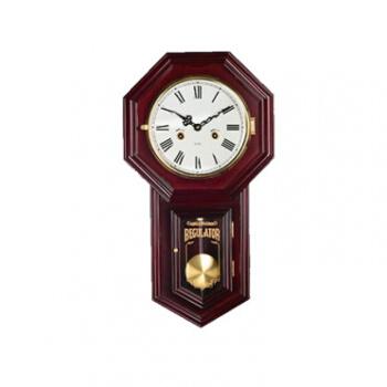 复古机械挂钟老式烟台钟表客厅怀旧墙壁挂钟风水摇摆钟 白色罗马数字