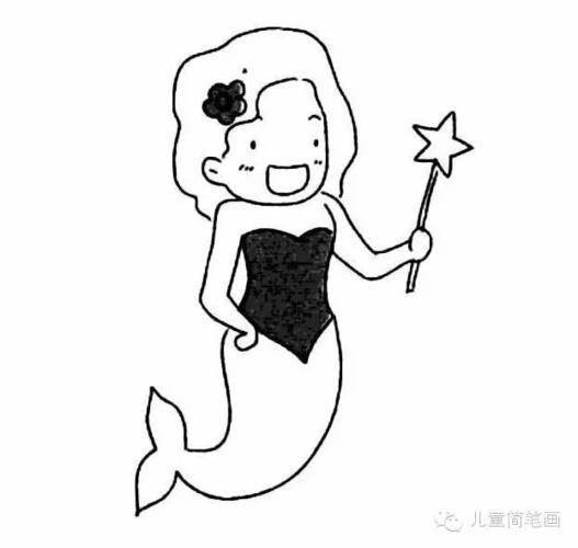 【简笔画教程】美人鱼_儿童简笔画_零二七艺考