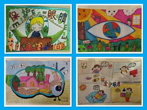 各班学生积极响应学校号召,踊跃参与,围绕"预防近视  健康成长"主题