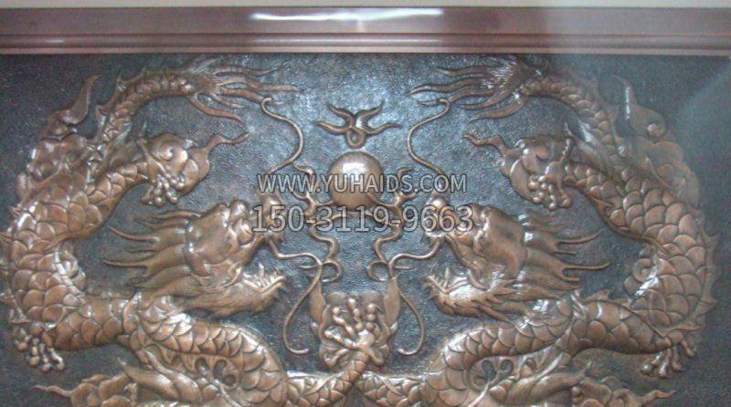 双龙戏珠锻铜浮雕雕塑