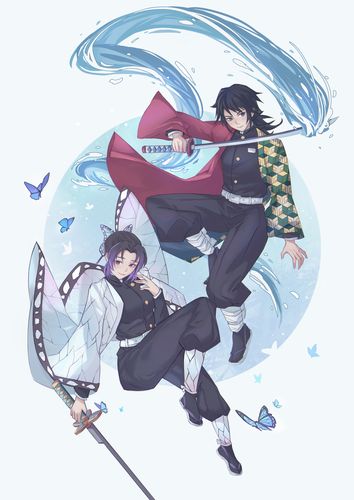 蝴蝶忍和义勇fanart鬼灭之刃