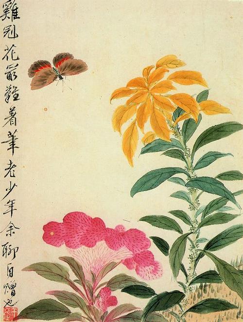 转载清代画家王武花鸟画